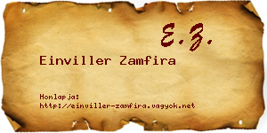 Einviller Zamfira névjegykártya